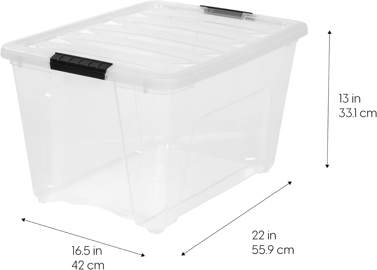 54Qt Clear Storage Bins 6-Pack USA Made