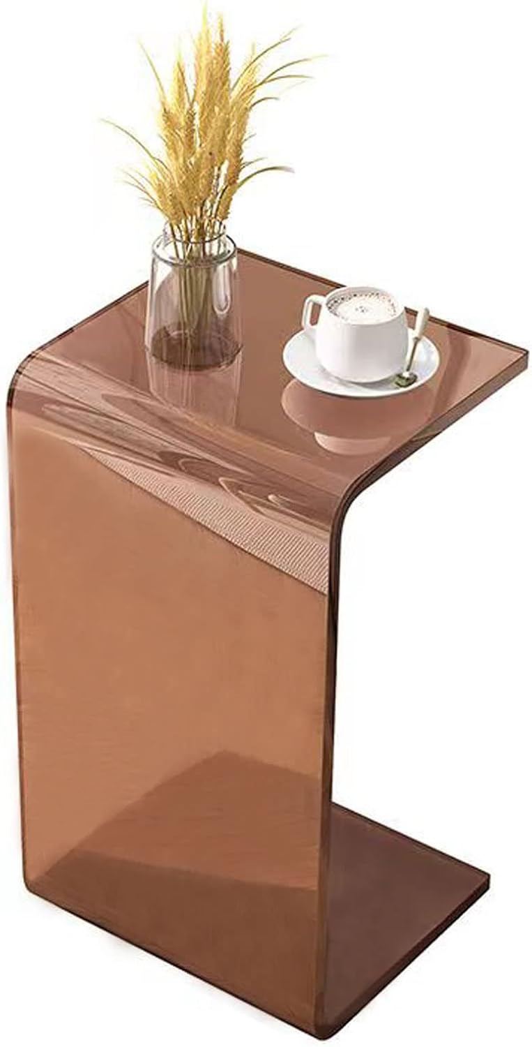 Clear Acrylic C Shaped Side Table 25.6 Inch