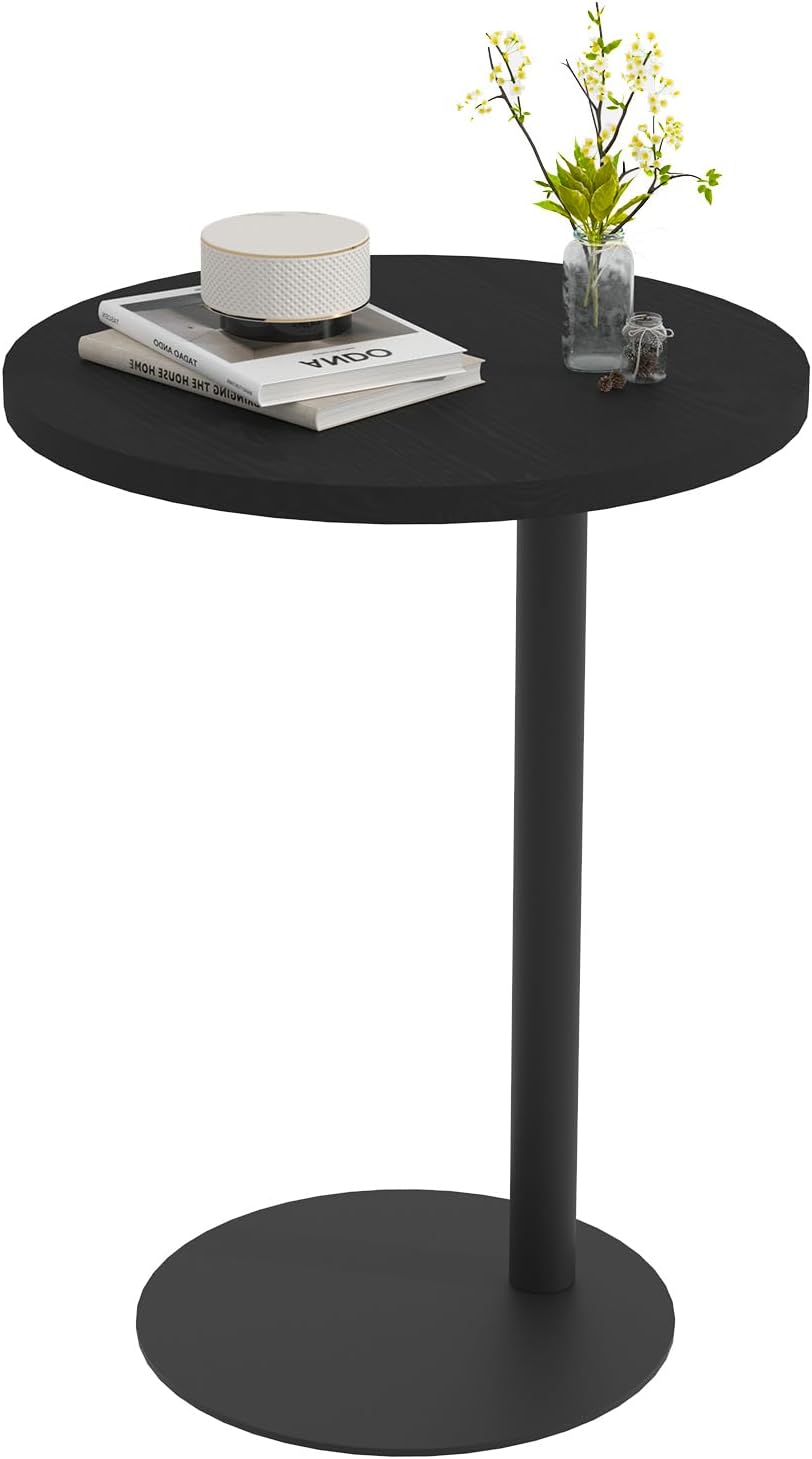 Black Round C Shaped Side Table