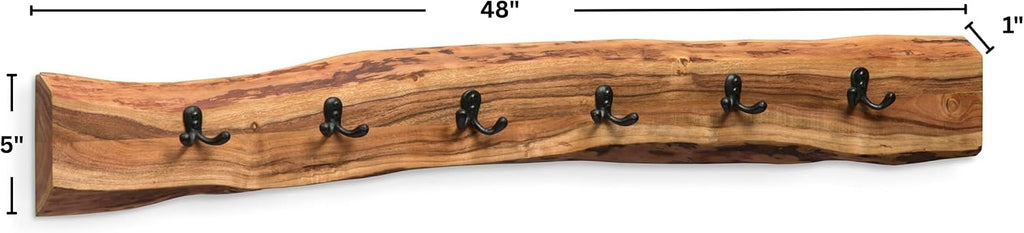 48in Live Edge Wood Coat Rack