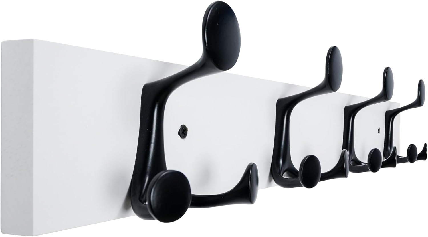 24in White Wood Wall Coat Rack