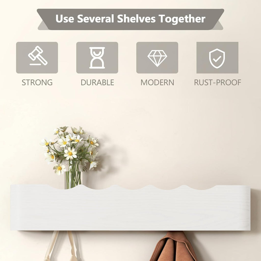 Wooden Wall Coat Rack With Shelf