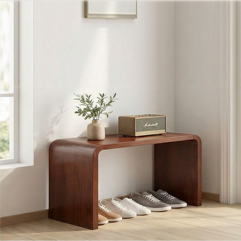 Walnut Wood Slide Under Sofa C Side Table