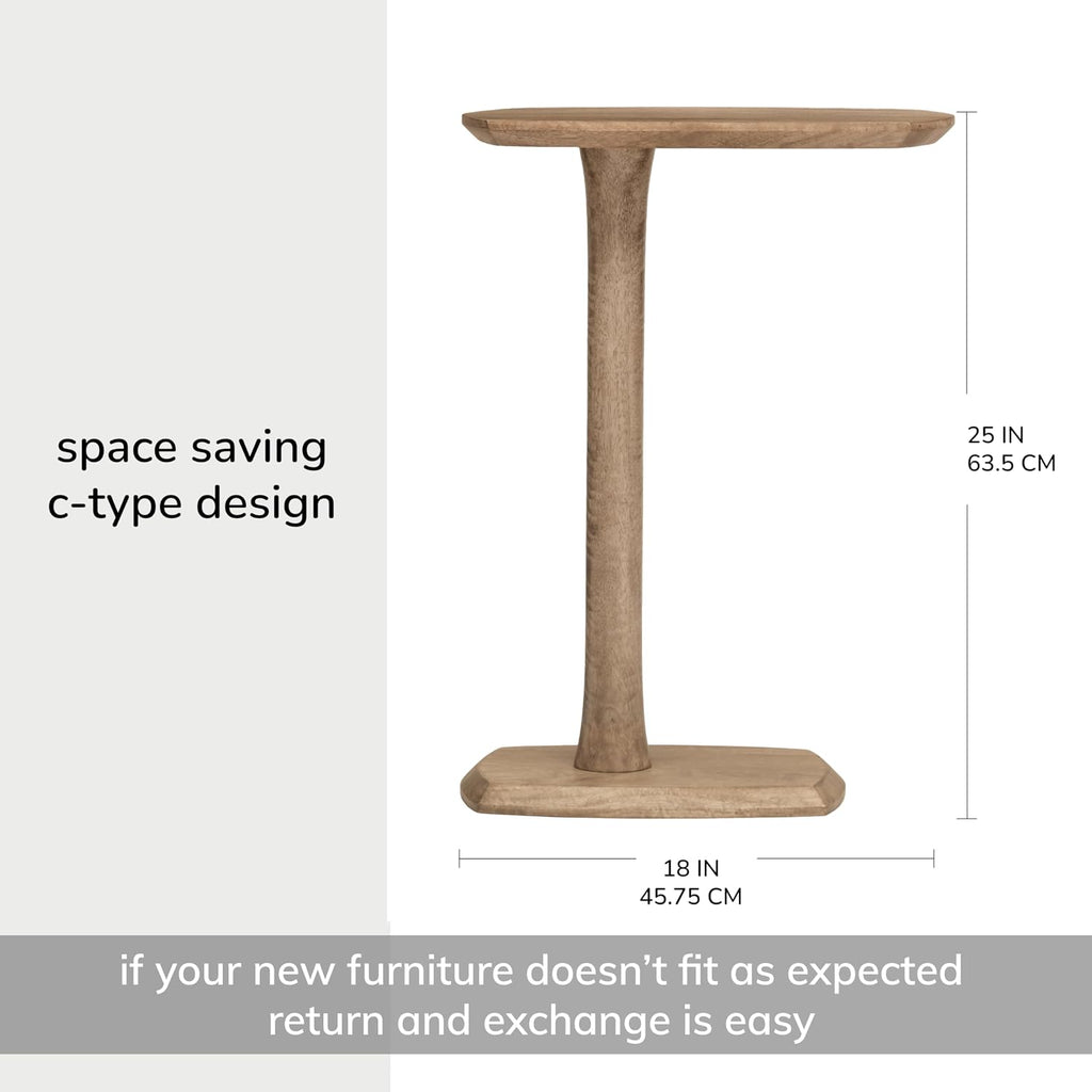 Handcrafted C Shaped Side Table