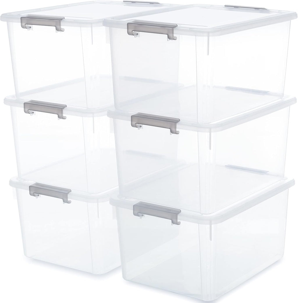 32QT Clear Storage Bins 6-Pack