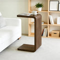 Walnut Wooden C Shaped Side Table