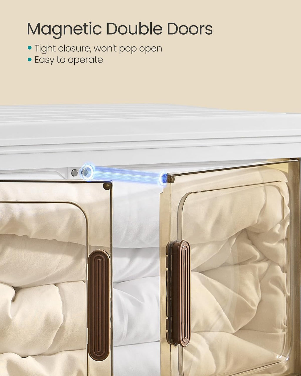 White Foldable Storage Bins 48QT 4-Tier