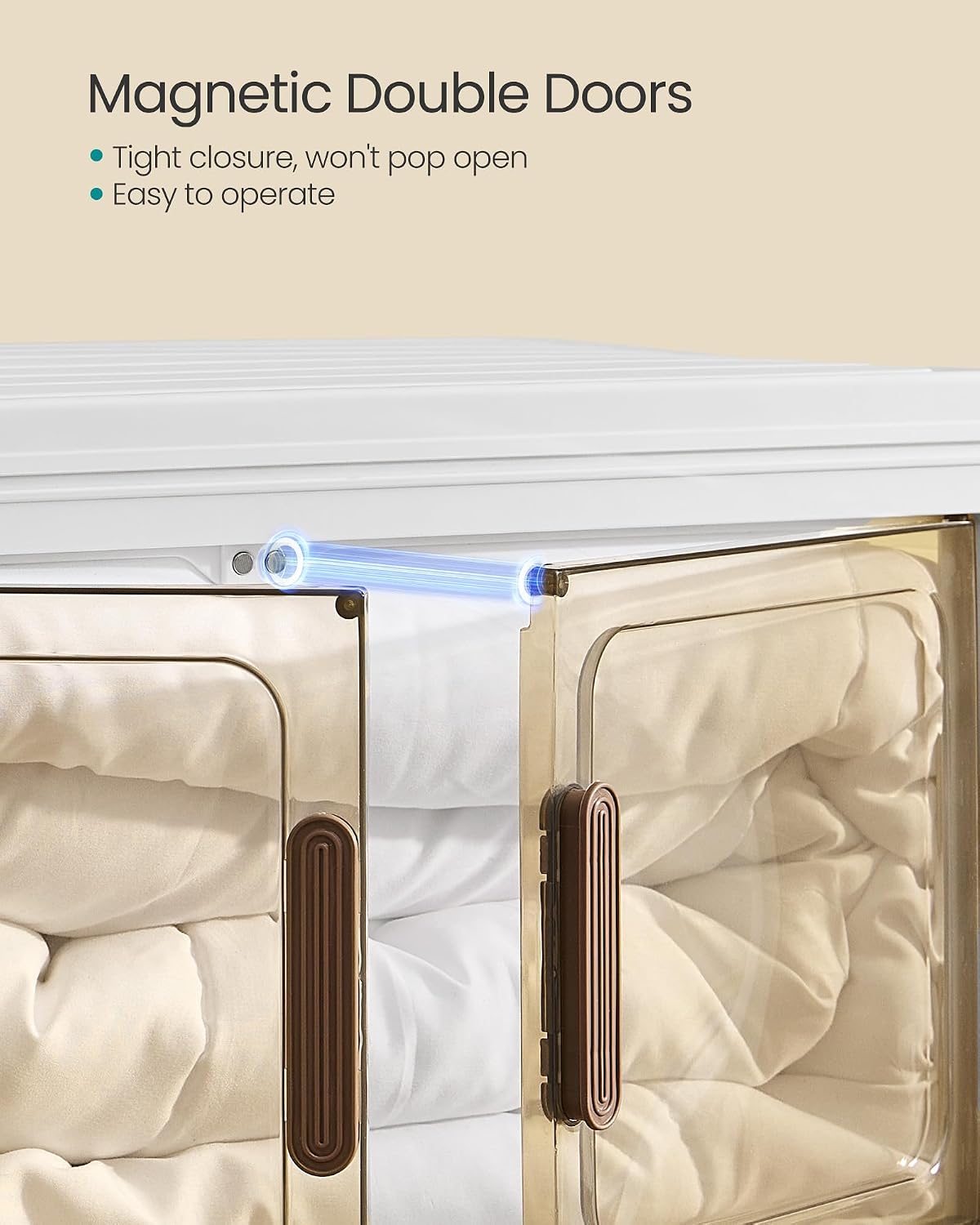 White Foldable Storage Bins 48QT 4-Tier