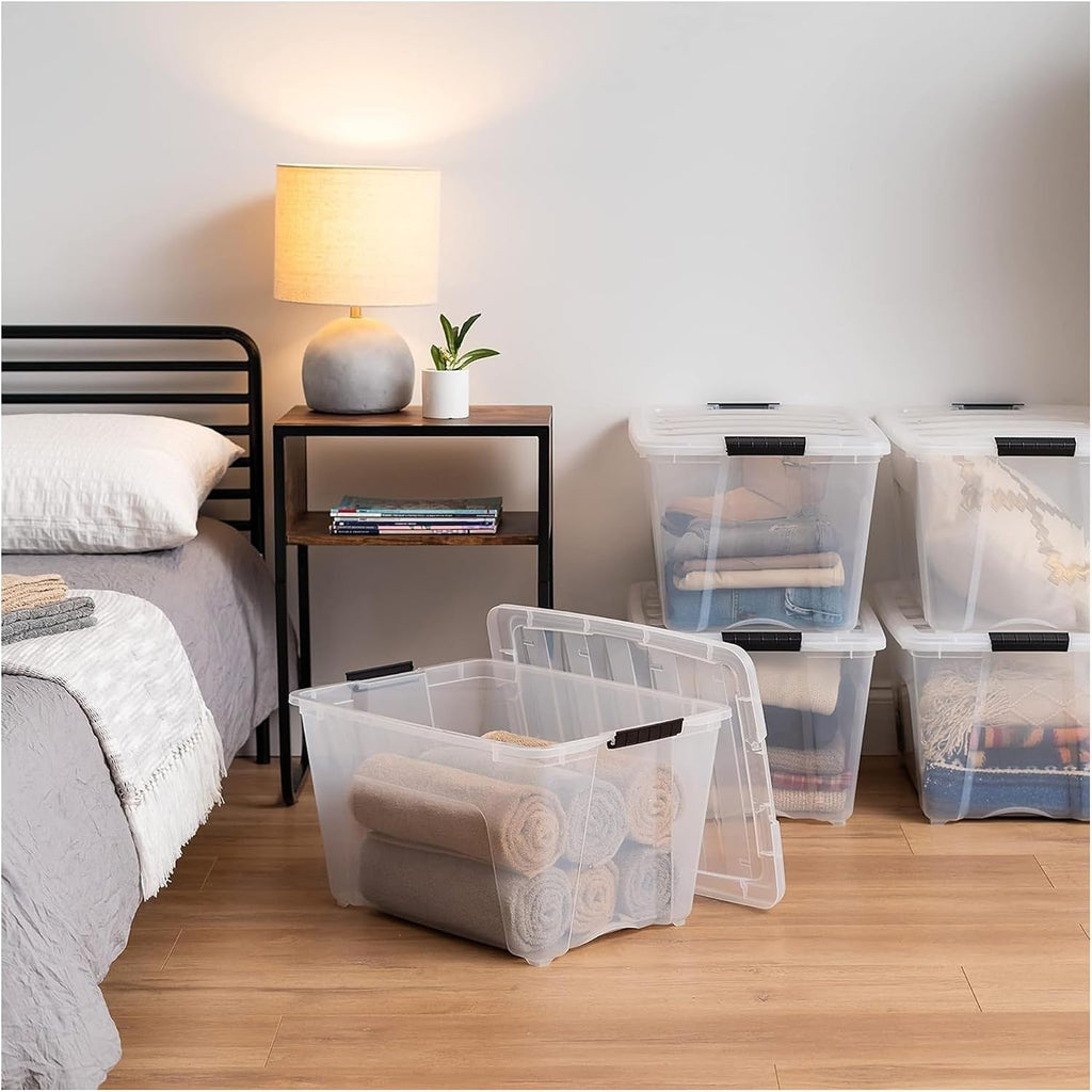 54Qt Clear Storage Bins 6-Pack USA Made