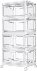 23QT Clear Foldable Storage Bins 4-Tier