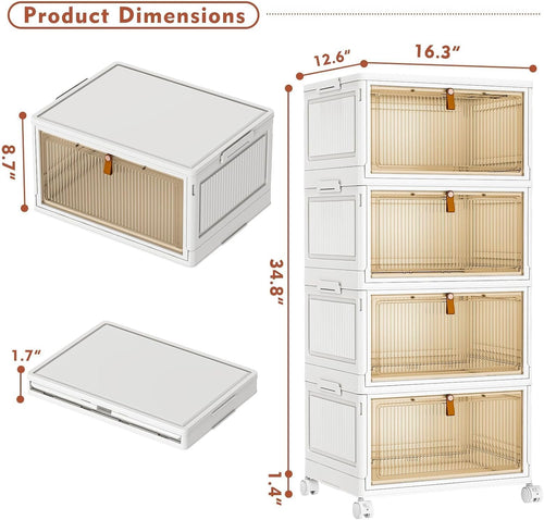 28Qt Foldable Storage Bins 4-Tier