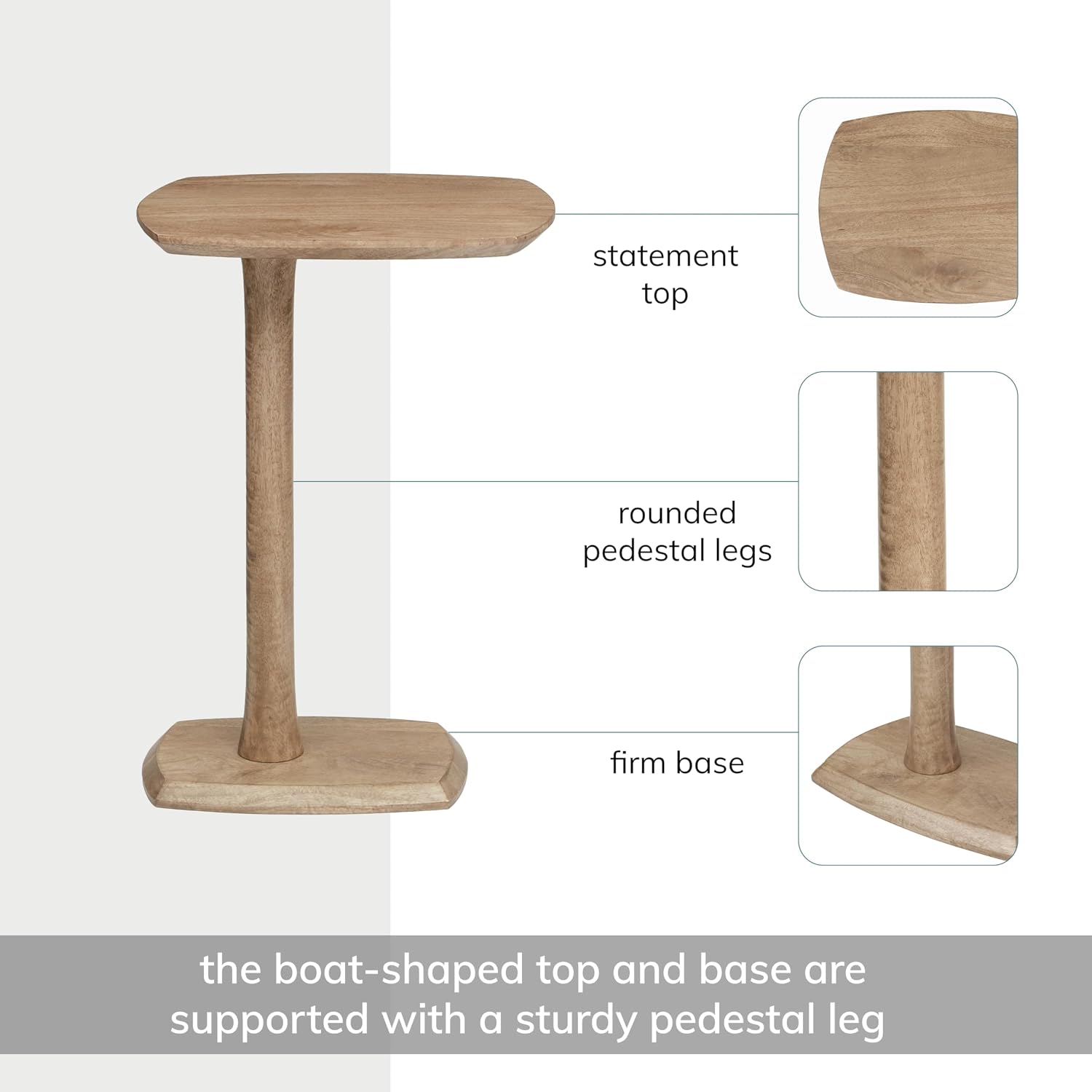 Handcrafted C Shaped Side Table