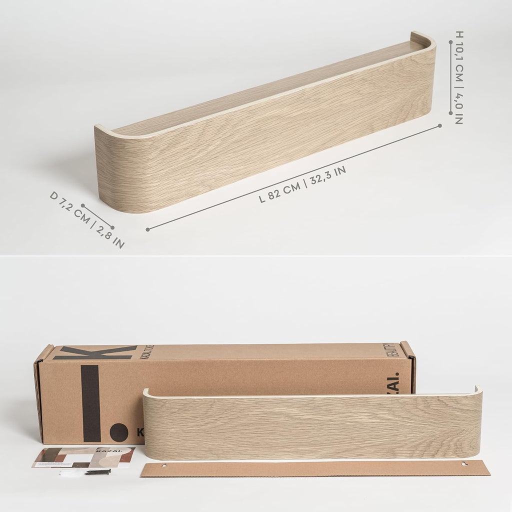 Oak White Hidden Hook Wall Coat Rack