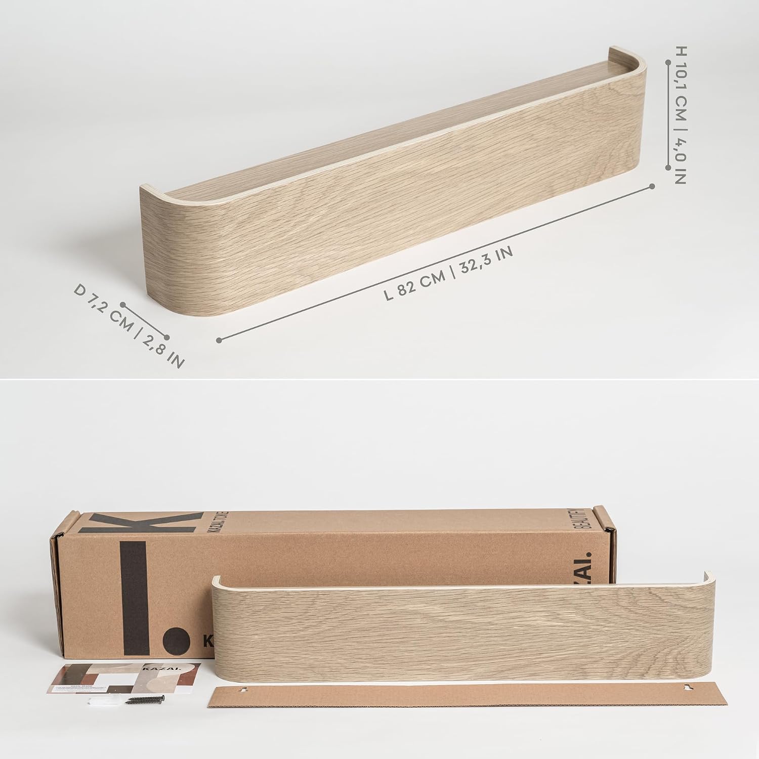 Oak White Hidden Hook Wall Coat Rack
