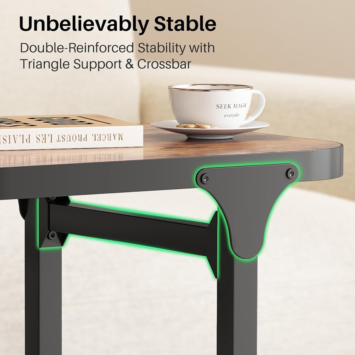 Adjustable Stable C Shaped Side Table