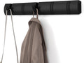 Black Flip Wall Mount Coat Rack 5 Hooks