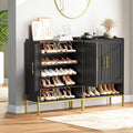 Gold Black 5-Tier Shoe Storage Cabinet