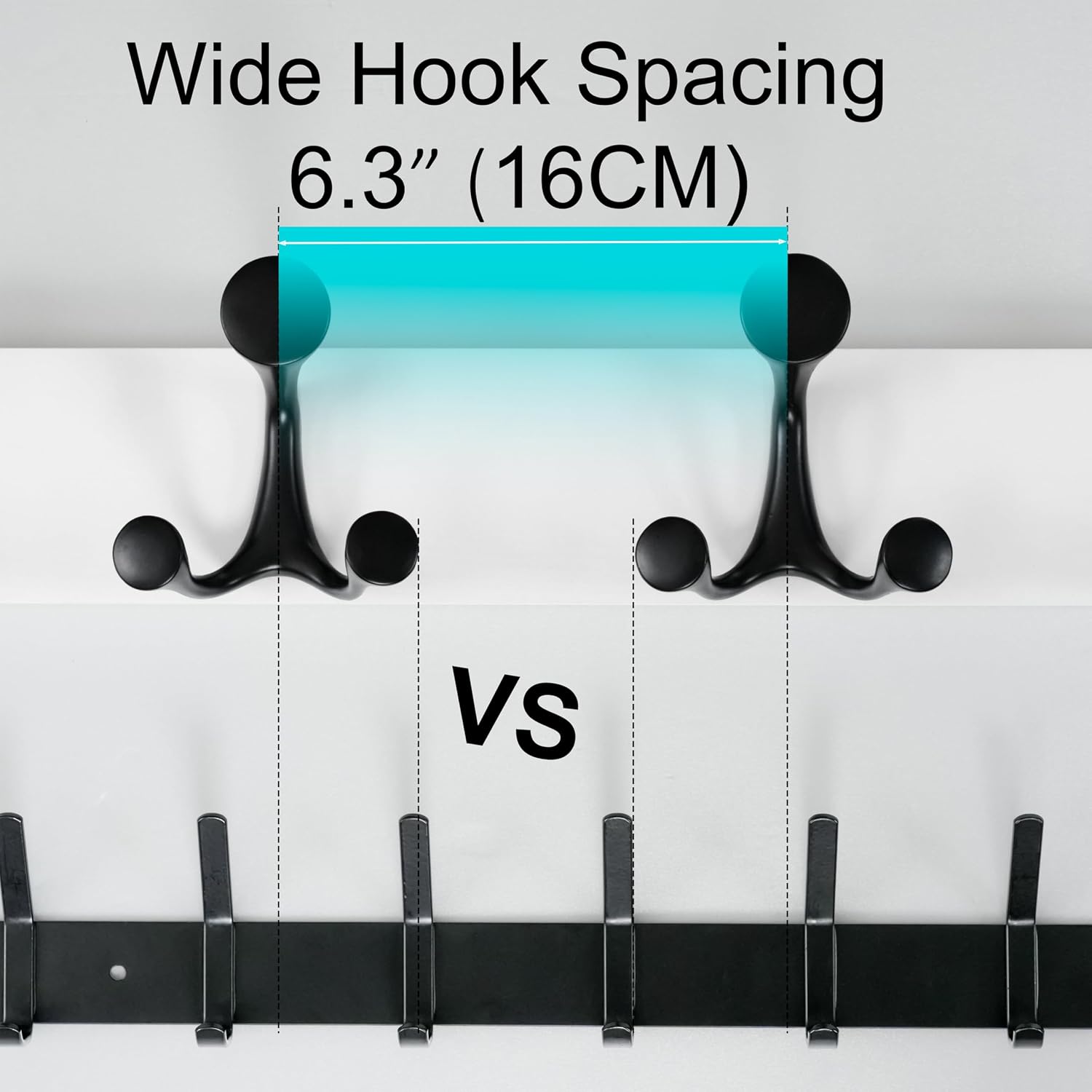 24in White Wood Wall Coat Rack