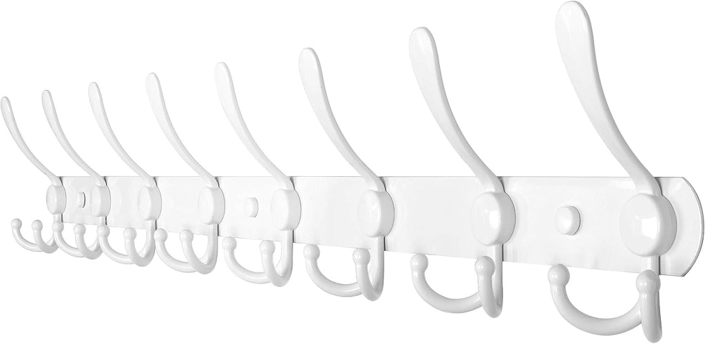 30 Inch White Wall Coat Hook Rack