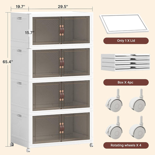 1288QT Foldable Storage Bins 4-Tier Set