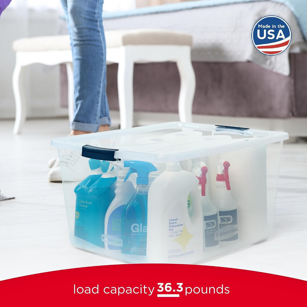 71Qt Clear Storage Bins 4-Pack Cleverstore