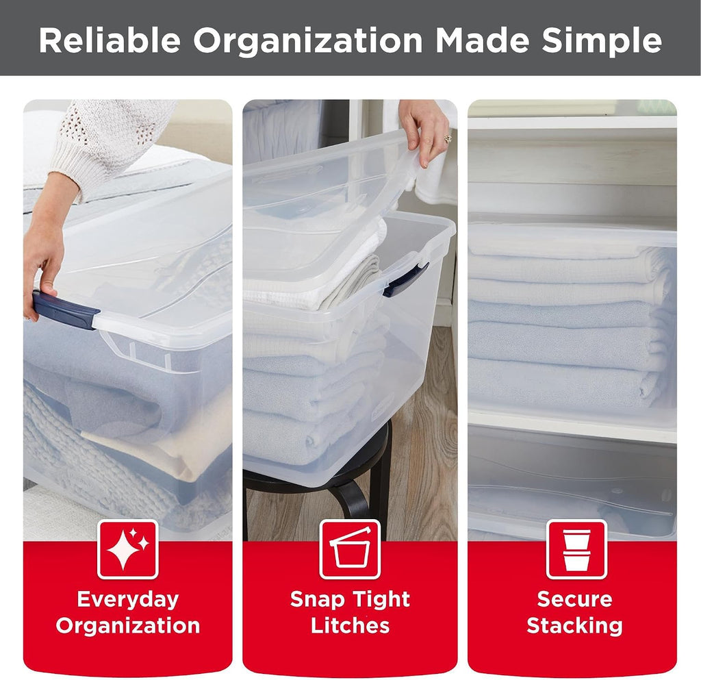 71Qt Clear Storage Bins 4-Pack Cleverstore