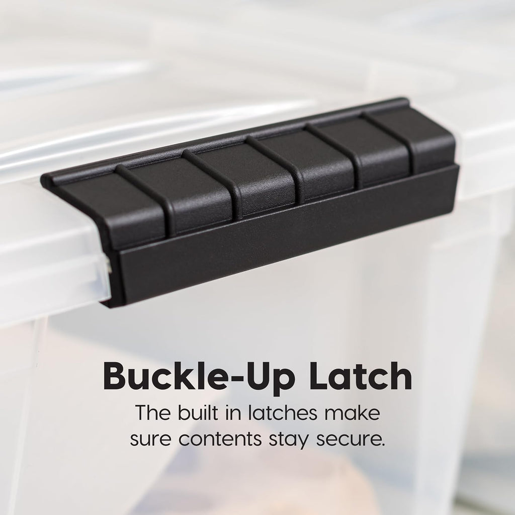 54Qt Clear Storage Bins 6-Pack USA Made