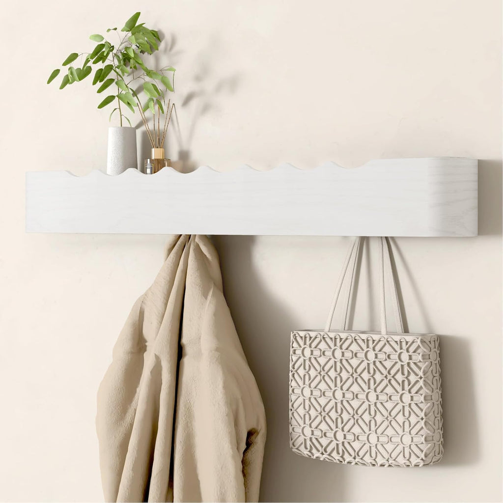 Wooden Wall Coat Rack With Shelf