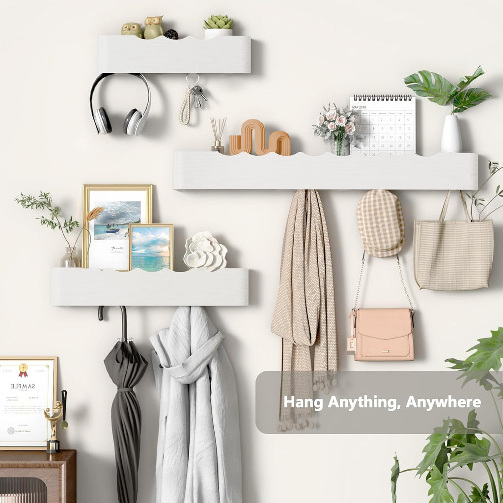 Wooden Wall Coat Rack With Shelf