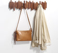 Walnut Wall Mount Coat Rack 6 Hooks