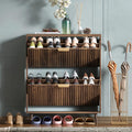 Walnut Flip Drawer Narrow Shoe Cabinet