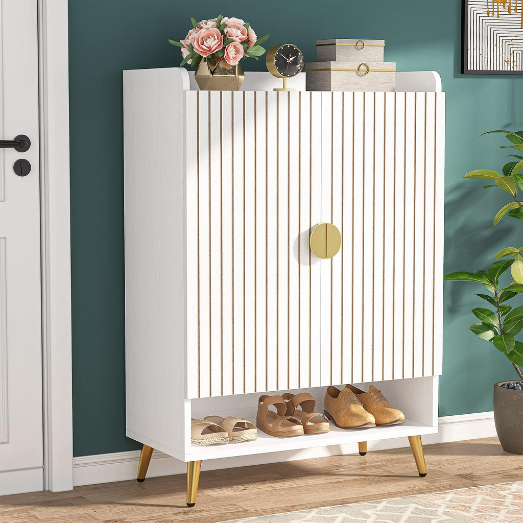 White Gold 6-Tier Shoe Storage Cabinet