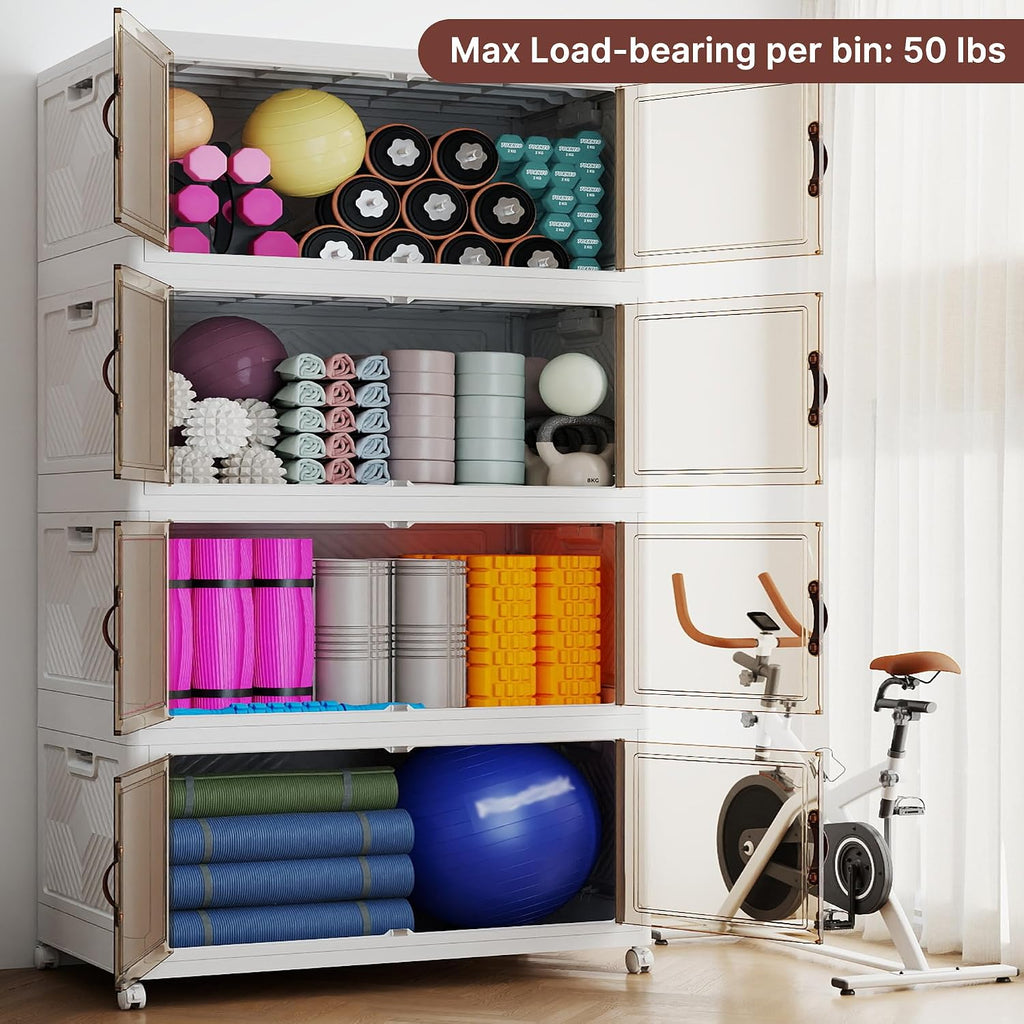 1288QT Foldable Storage Bins 4-Tier Set