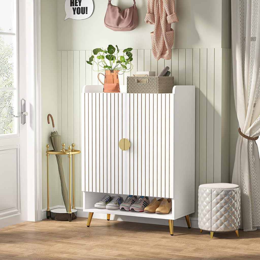 White Gold 6-Tier Shoe Storage Cabinet
