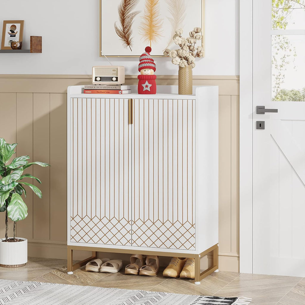 White 5-Tier Shoe Storage Cabinet