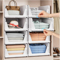 White Foldable Closet Storage Baskets 5-Pack