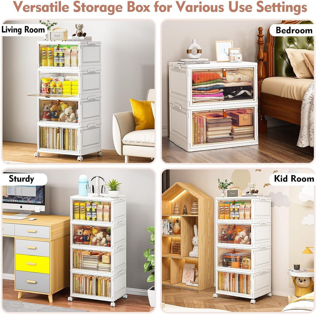 28Qt Foldable Storage Bins 4-Tier