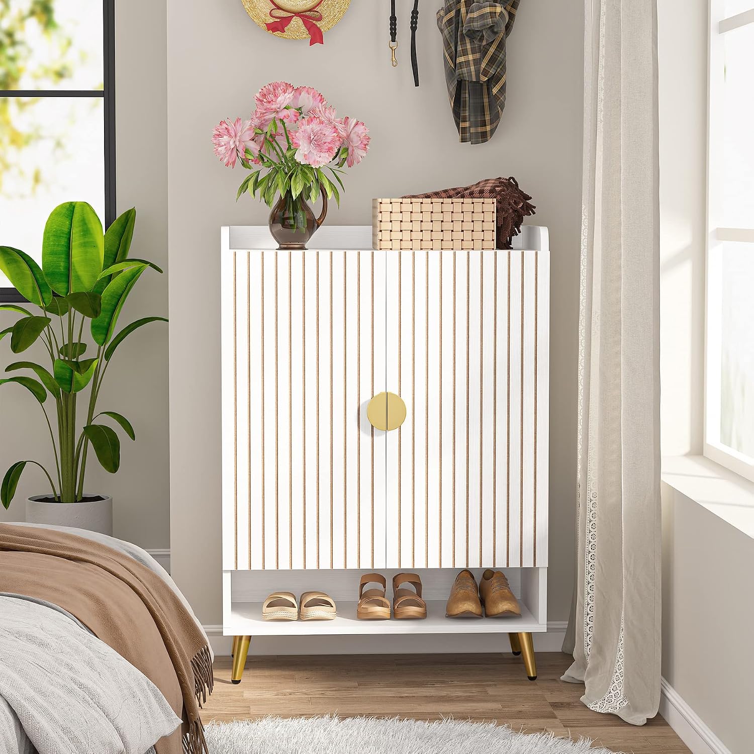 White Gold 6-Tier Shoe Storage Cabinet