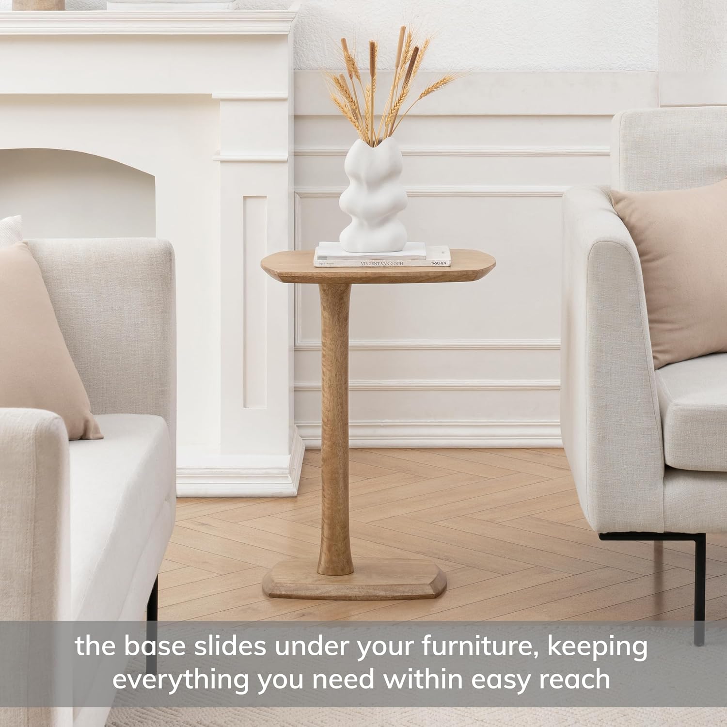 Handcrafted C Shaped Side Table