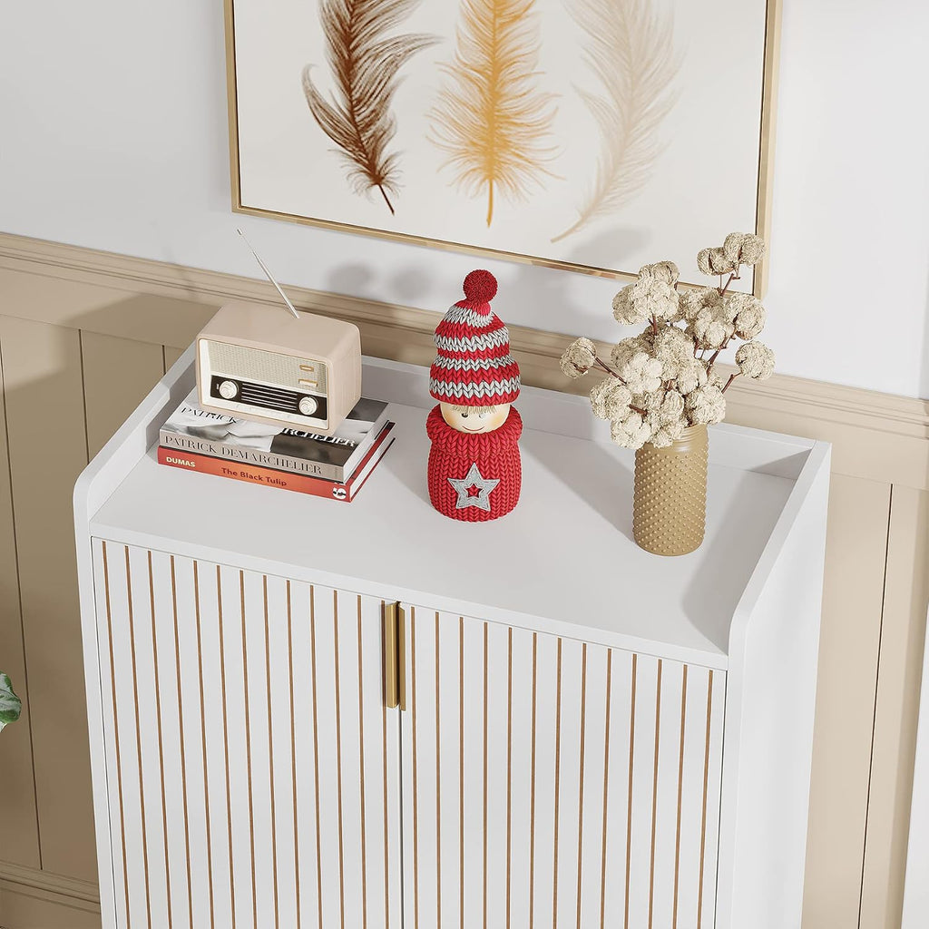 White 5-Tier Shoe Storage Cabinet