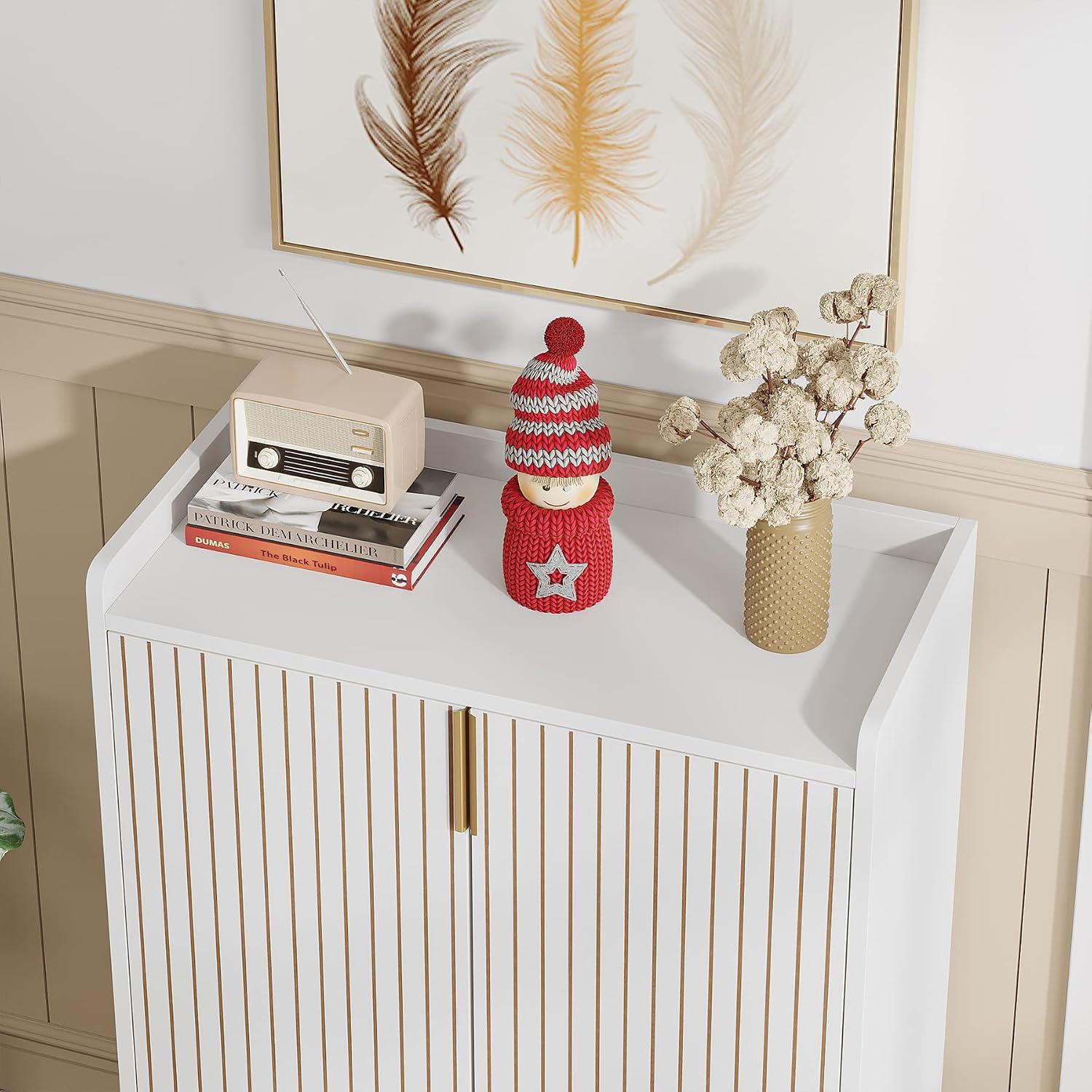 White 5-Tier Shoe Storage Cabinet