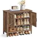Honey Brown 3-Tier Farmhouse Shoe Cabinet
