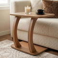 Curved Wood C Shaped Sofa Side Table