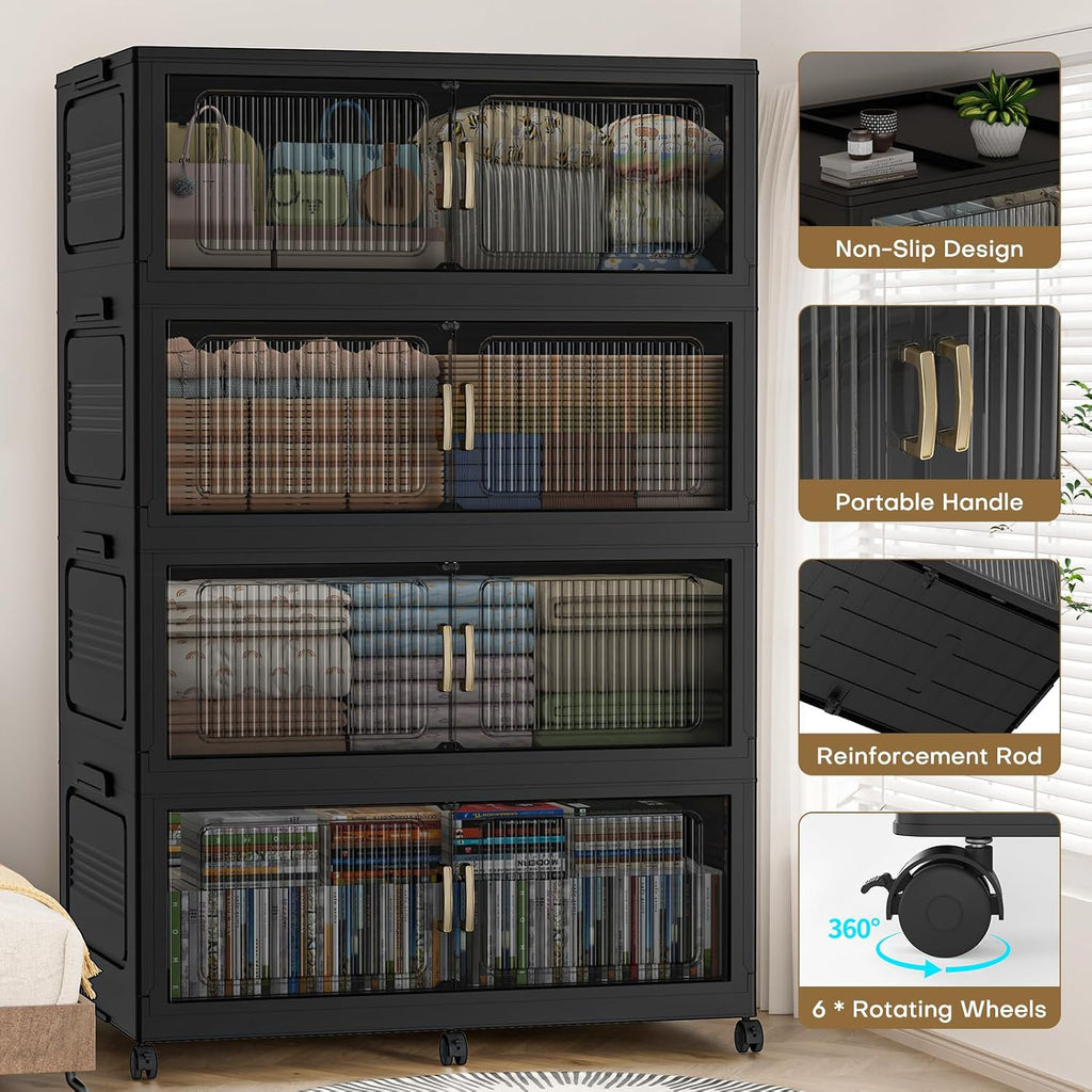 Black 840QT Foldable Storage Bins 3-Pack