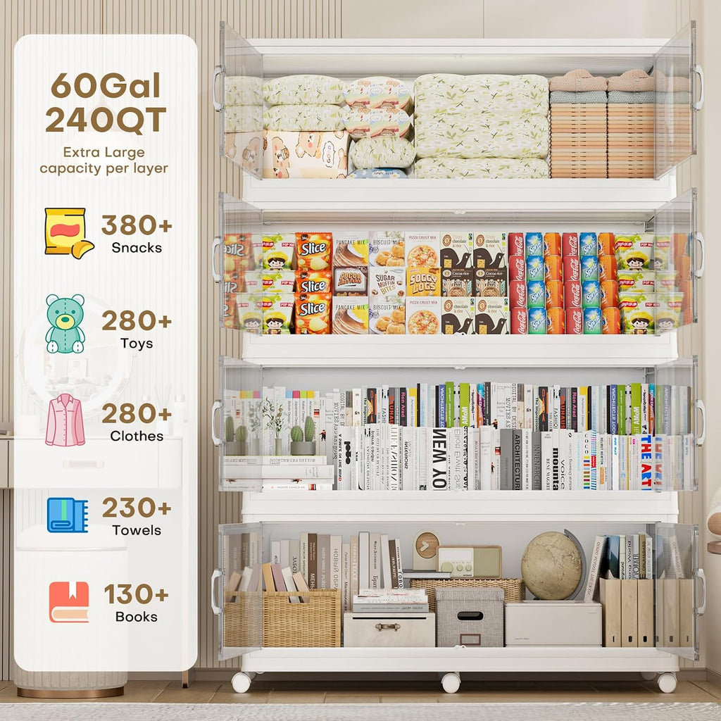 5 Pack 300Gal Plastic Storage Bins
