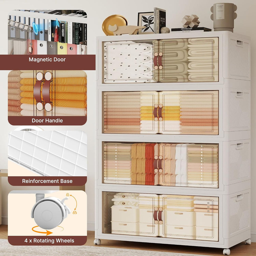 1288QT Foldable Storage Bins 4-Tier Set