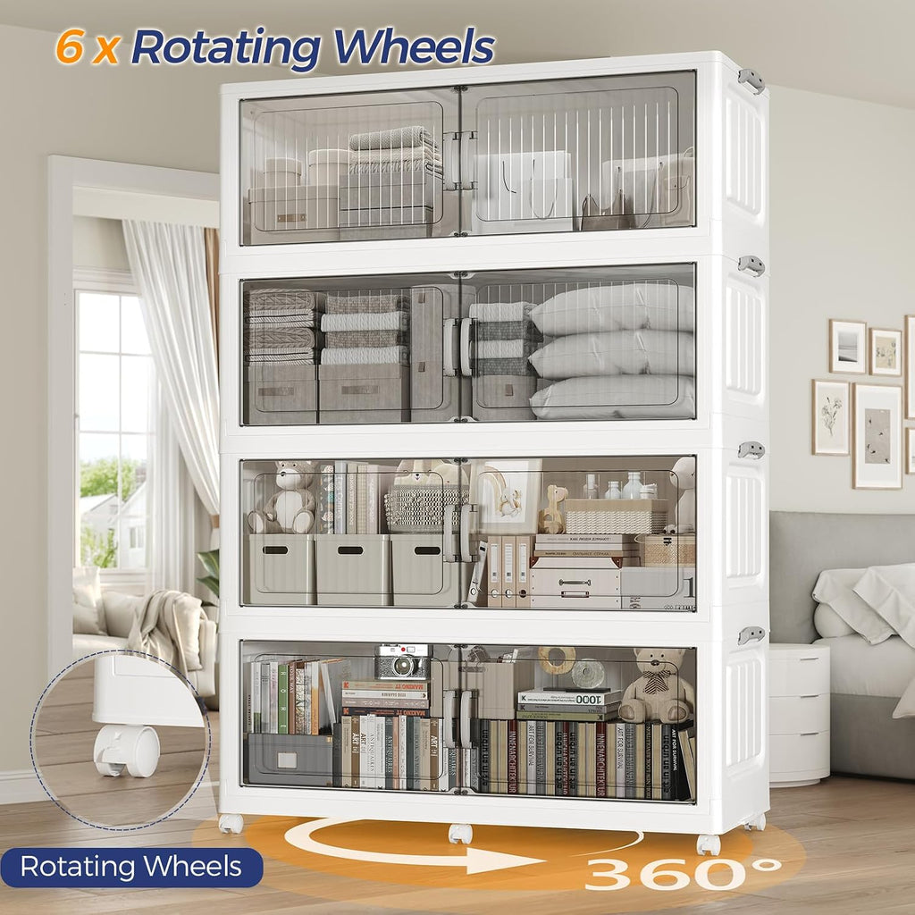 480QT Foldable Plastic Storage Bins 3-Pack