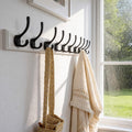 10 Hooks Wood Wall Coat Rack