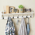 35in White Wall Coat Rack Shelf