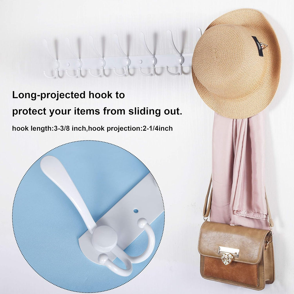 30 Inch White Wall Coat Hook Rack